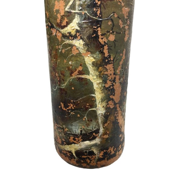 Folk Art Handprinted Tall stoneware jug with fine art scene - Picture 12 of 14